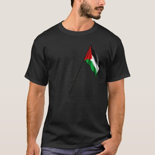 Palestine  Hanzala holding Palestinian Flag  Free  Tシャツ (正面)