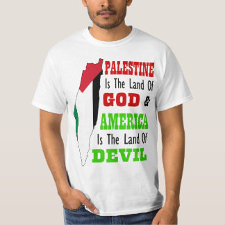 Palestine land of God America land of devil Tシャツ
