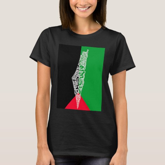 palestine map and flag tシャツ (正面)