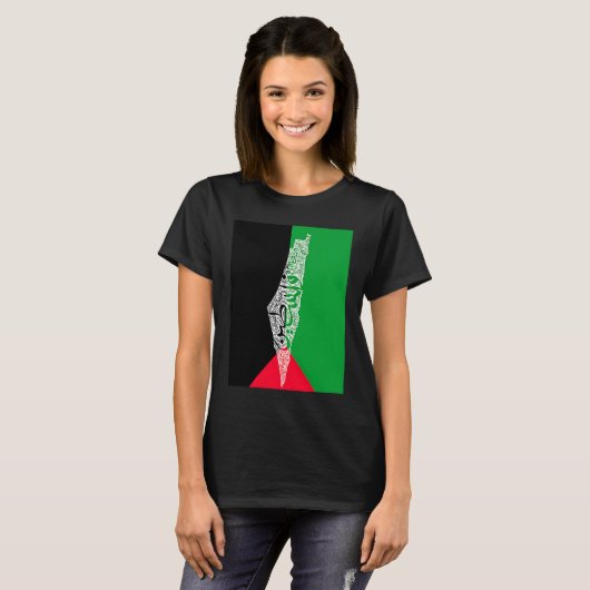 palestine map and flag tシャツ (正面フル)