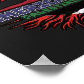 Palestine Palestinian American USA Tree Roots Flag ポスター (角)