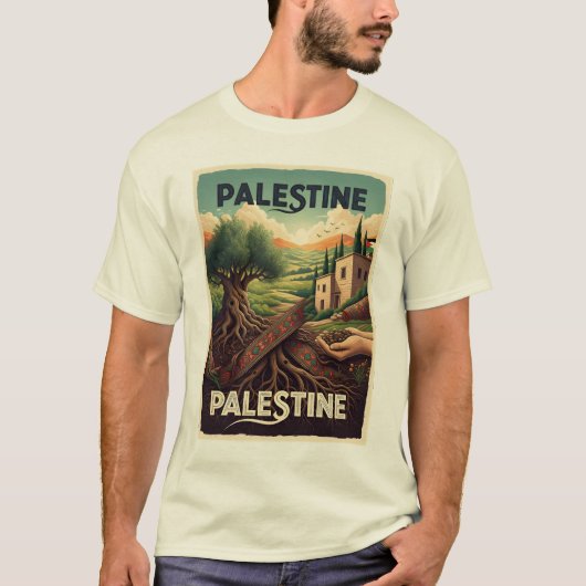 Palestine Roots – Olive Tree Heritage T-Shirt Tシャツ (正面)