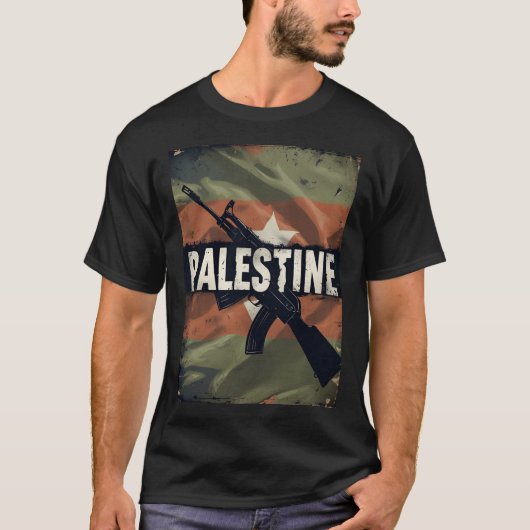 Palestine Solidarity Tee Gaza Support Shirt Tシャツ (正面)