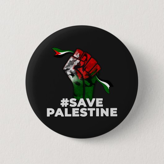 palestine T-shirt , save palestine 缶バッジ (正面)