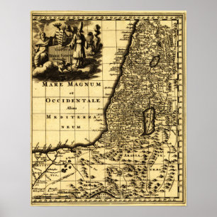PalestinePanoramic MapPalestine ポスター