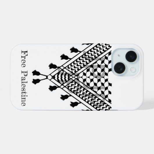 Palestinian Keffiyeh Pattern iPhone 15ケース (裏面横)