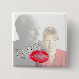 PalinおよびMcCain 2008の写真ボタン 缶バッジ