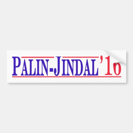 Palin - Jindal 2016年! バンパーステッカー (正面)