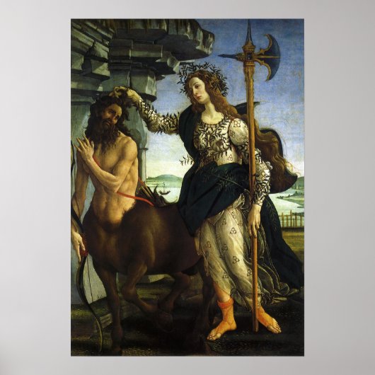 Pallas and the Centaur by Sandro Botticelli ポスター (正面)
