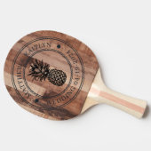 Pallet Wood Board Pineapple Wedding Crest & Names 卓球ラケット (横)