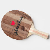 Pallet Wood Board  Vintage Heart Signature 卓球ラケット (横)