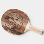 Pallet Wood Boards Wedding Monogram Star 卓球ラケット (横)