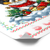 Pallon Christmas Tree Lights Decorations Dog Lover ポスター (角)