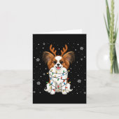Pallon Dog Christmas Lights Reindeer Funny Xmas Do カード (正面)