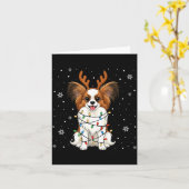 Pallon Dog Christmas Lights Reindeer Funny Xmas Do カード (黄色い花)