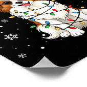 Pallon Dog Christmas Lights Reindeer Funny Xmas Do ポスター (角)