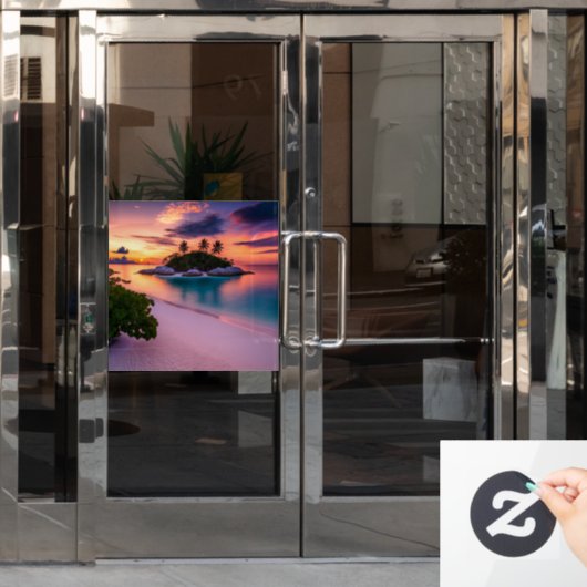 Palmでサンセットで自分の海のビーチをパーソナライズ ウィンドウサイン (オフィスドア)