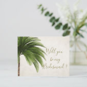 Palmは私のブライドメイド招待状 インビテーションポストカード (スタンド正面)