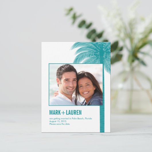 Palmビーチ写真Save The Date Card 案内ポストカード (スタンド正面)