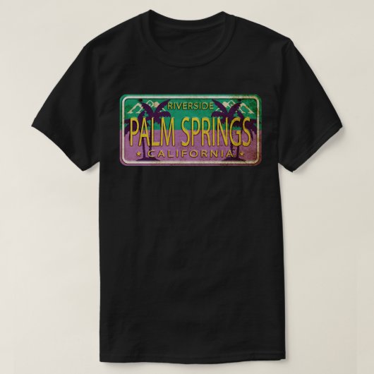 Palm春カリフォルニアUSAパームツリーズライセンスPl Tシャツ (デザイン正面)