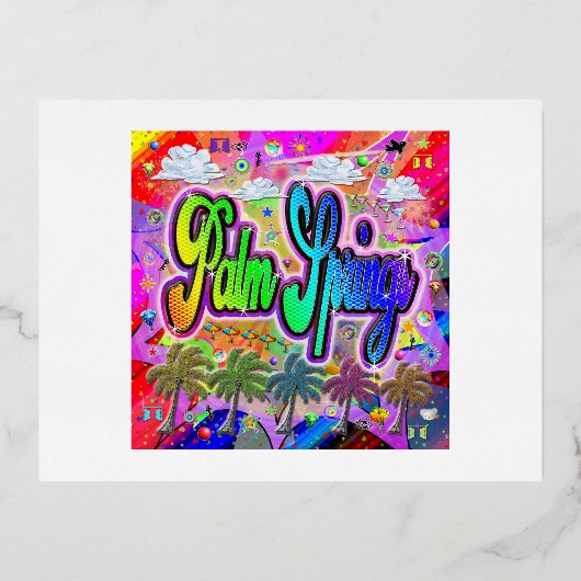 Palm春Vistaはっ表現きはがき 箔シーズンポストカード (正面)