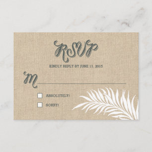 Palm葉のRSVP /結婚の応答カード 出欠カード