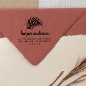 Palm はっきりした Leaf & Brush Script Name差出人住所 セルフインキングスタンプ