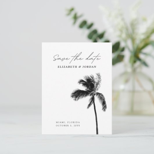 Palm エレガント Tree日付はがきを保存 ポストカード (スタンド正面)