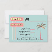 Palm モダン春の結婚サインrsvpカード 招待状 (正面)