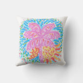 Palm Beachのピンクのバナナの木 クッション (裏面)