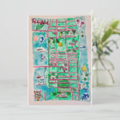 Palm Beachの地図カード 招待状 (スタンド正面)