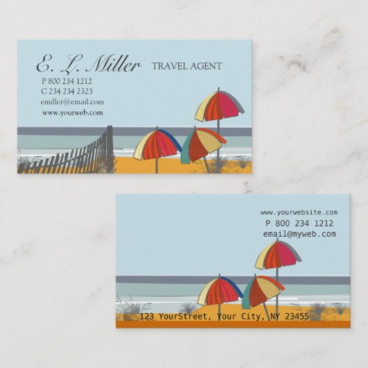 Palm Beachの海の航海のな旅行代理店 名刺 (正面/裏面)