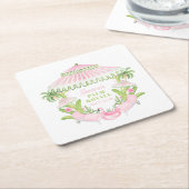 Palm Beach Cabana Bach Club | Bachelorette スクエアペーパーコースター (アングル)