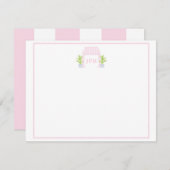 Palm Beach Cabana Monogram Flat Card サンキューカード (正面/裏面)