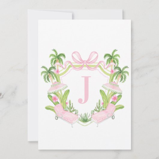 Palm Beach Cabana | Spill the Tea Bridal Shower 招待状 (裏面)