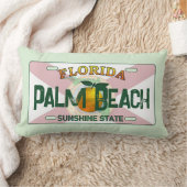Palm Beach Florida flag license plate pillow ランバークッション (ブランケット)