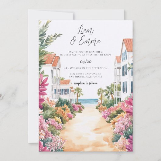Palm Beach Florida Wedding Invitation 招待状 (正面)
