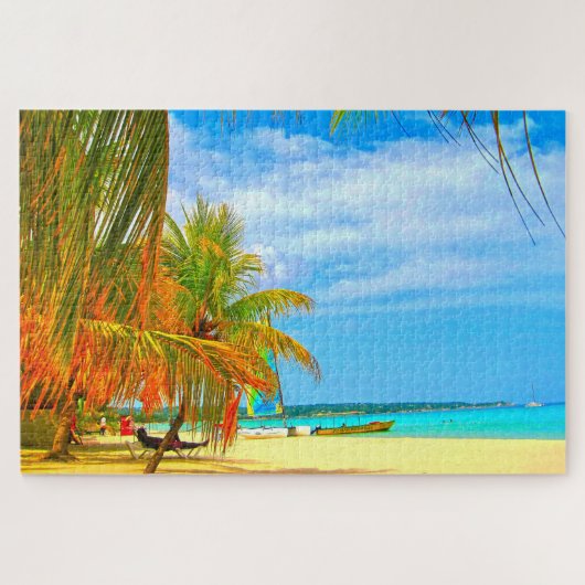 Palm Beach Montego Bay Jamaica. Jigsaw Puzzle ジグソーパズル (横)