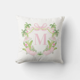 Palm Beach Pink Loungers Monogram Crest アウトドアクッション