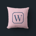 Palm Beach Pink Monogram Dorm Room Pillow クッション<br><div class="desc">Personalized Initial College Dorm Decor Add a bold preppy touch to your dorm room with this Preppy Pink monogram pillow, featuring a classic framed initial design on a pink background. The elegant serif monogram inside a decorative frame creates a timeless preppy look that fits perfectly with popular college dorm aesthetics....</div>