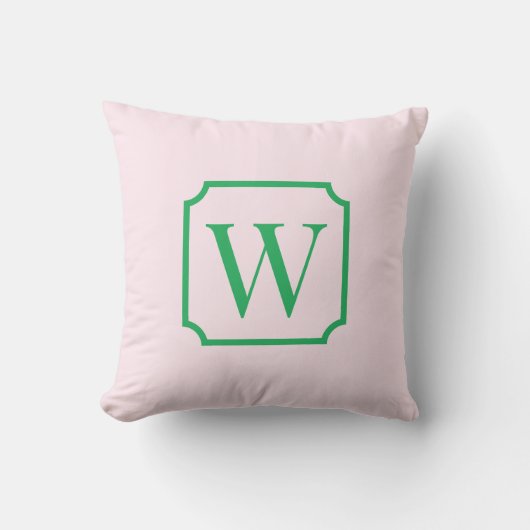 Palm Beach Pink Monogram Dorm Room Pillow  クッション (正面)