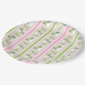 Palm Beach Pink Pool Loungers ペーパープレート (アングル)