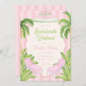 Palm Beach Pool Loungers Bachelorette Weekend 招待状 (正面/裏面)