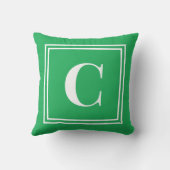 Palm Beach Preppy Green Monogram Throw Pillow クッション (裏面)