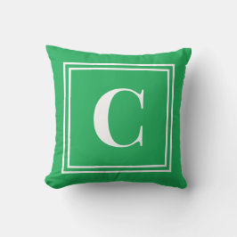 Palm Beach Preppy Green Monogram Throw Pillow クッション