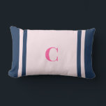 Palm Beach Preppy Monogram Lumbar Pillow ランバークッション<br><div class="desc">Personalized Stripe Dorm Pillow | Custom Initial College Dorm Decor Elevate your space with this Palm Beach preppy monogram lumbar pillow, featuring bold coastal-inspired stripes and a personalized initial for a classic yet vibrant look. Designed with a clean center panel and colorful stripe accents, this pillow brings a polished preppy...</div>