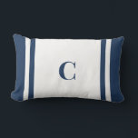 Palm Beach Preppy Monogram Lumbar Pillow ランバークッション<br><div class="desc">Personalized Stripe Dorm Pillow | Custom Initial College Dorm Decor Elevate your space with this Palm Beach preppy monogram lumbar pillow, featuring bold coastal-inspired stripes and a personalized initial for a classic look. Designed with a clean center panel and navy stripe accents, this pillow brings a polished preppy feel to...</div>