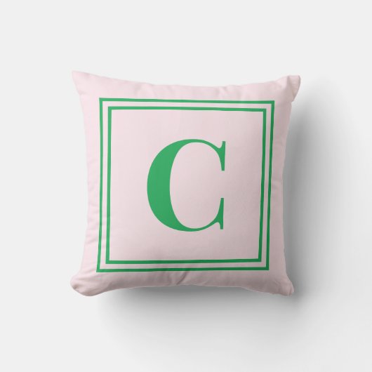 Palm Beach Preppy Monogram Throw Pillow クッション (正面)