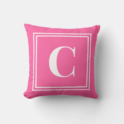 Palm Beach Preppy Monogram Throw Pillow クッション (正面)