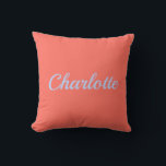 Palm Beach Preppy Personalized Name Throw Pillow  クッション<br><div class="desc">Colorful Custom Name Dorm Pillow | Preppy College Dorm Decor Brighten your space with this Palm Beach preppy personalized name throw pillow, featuring a bold custom name in vibrant resort-inspired colors. Designed with a clean script style and cheerful coastal palette, this pillow adds personality and color to college dorm rooms,...</div>